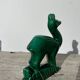 Art Deco figurine of a green ceramic doe