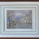 Pastel Painting "Quai de Seine?" Paris signed + frame