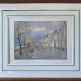 Pastel Painting "Quai de Seine?" Paris signed + frame