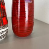 Set of Four Vintage Pottery Fat Lava Vases Made by Scheurich, Germany, 1970s