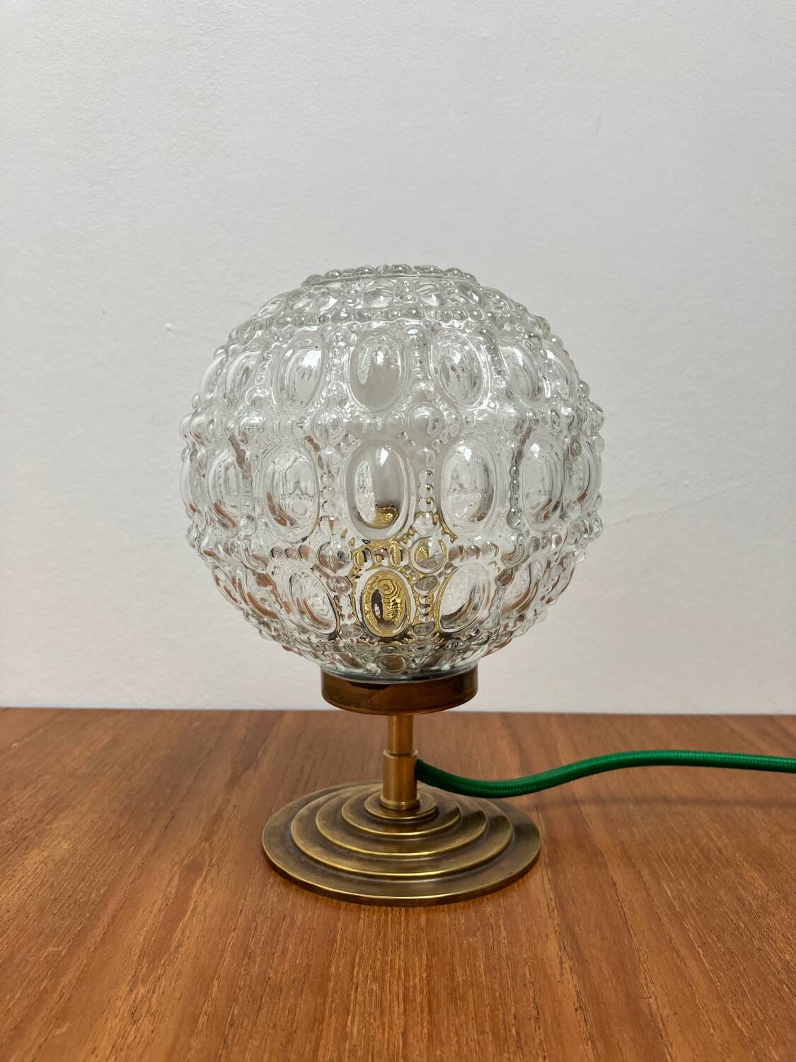 Vintage glass globe table lamp