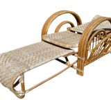 Vintage Rattan and Bamboo Chaise Longue from the 60s Italy
