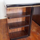 Bureau Art Déco double face en ébène de macassar et bois noirci