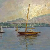 Painting rade Geneve Lelia Elpidine oil on canvas 1952