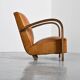 Art Deco club armchair in Havana leather, around 1940.