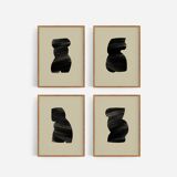 4 giclee prints. Abstract wall art set of four, A3