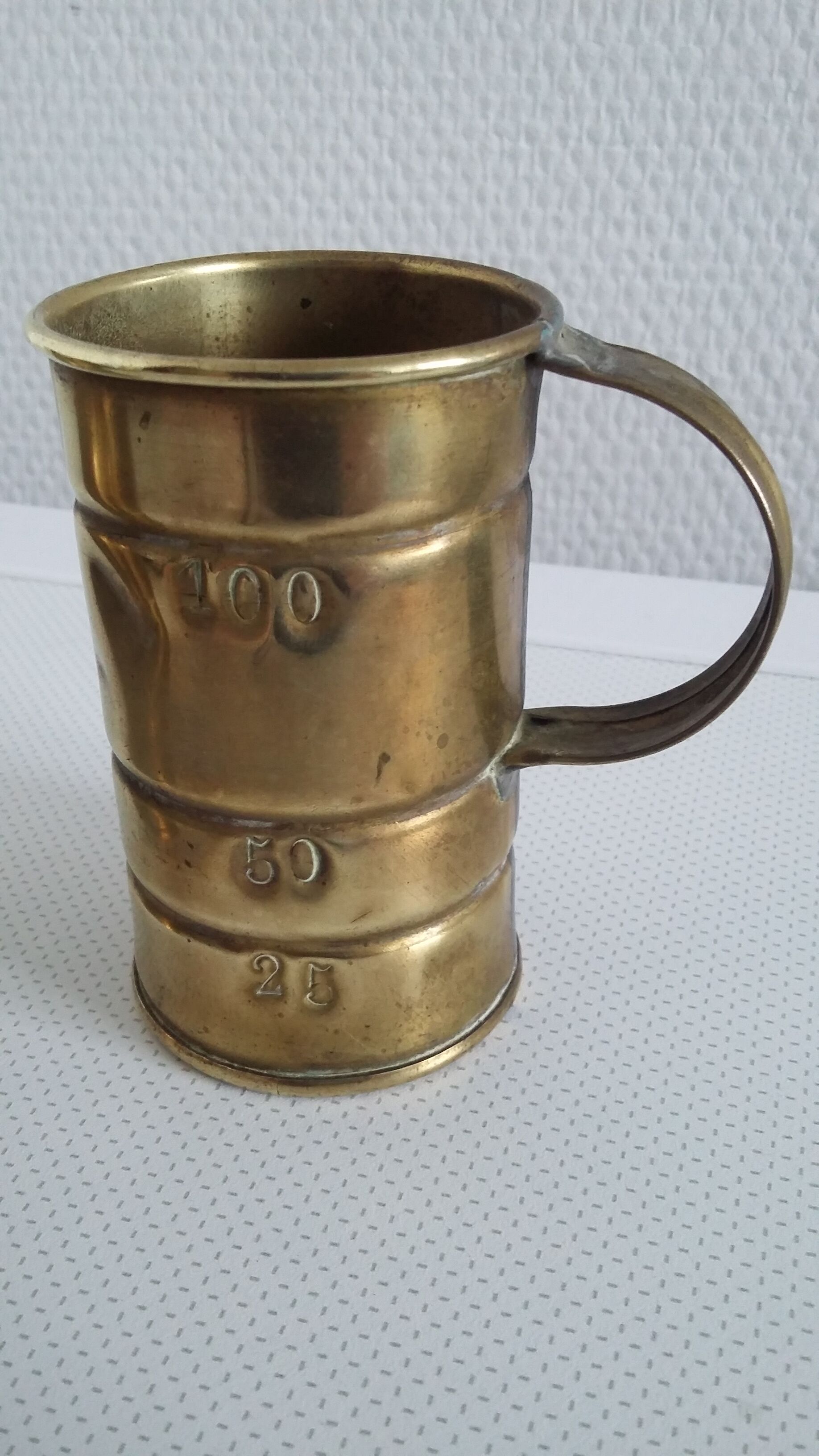 Pair of brass steins