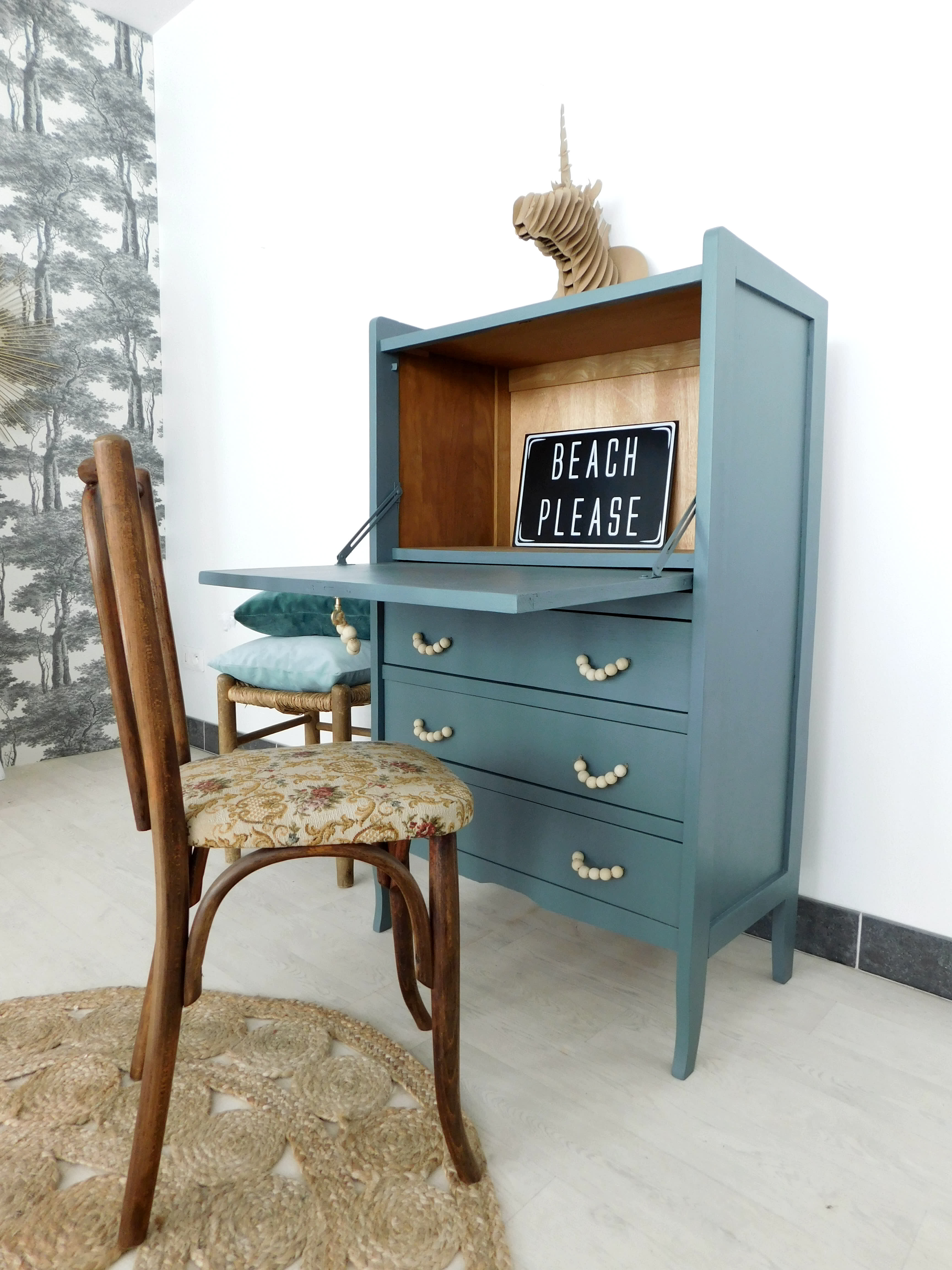 Writing desk vintage eucalyptus