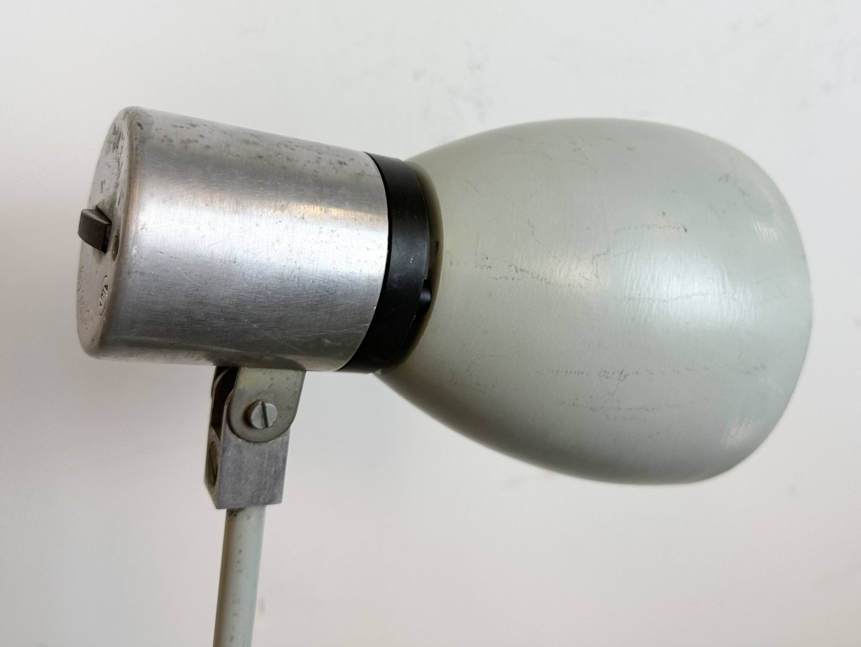 Grey Industrial Wall Lamp from Elektrosvit, 1970s