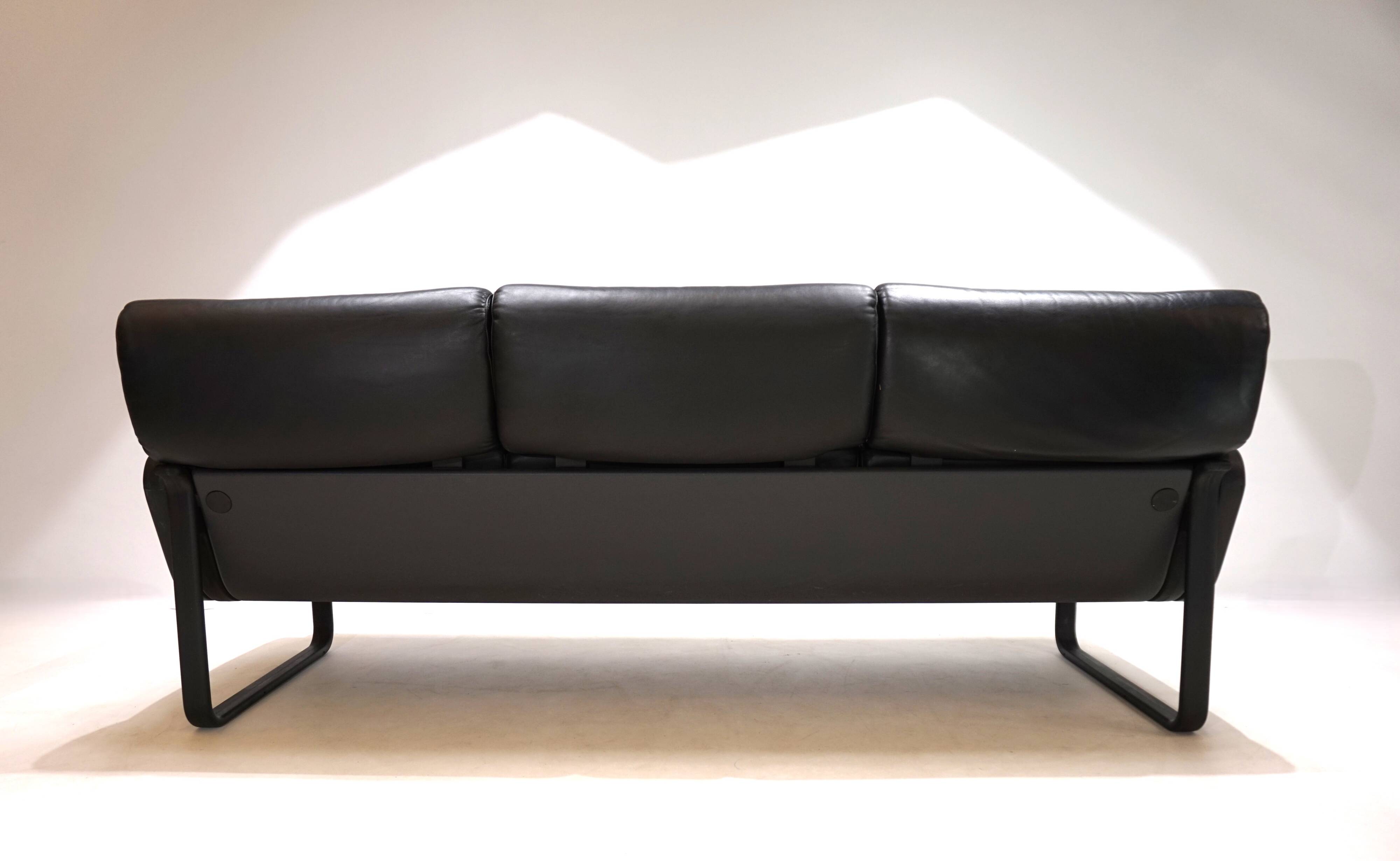 Drabert Lobbytop three-seater leather sofa by Otto Zapf, 1979