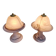 Pair of marbled Murano glass mushroom lamps, 1970s-80s.
