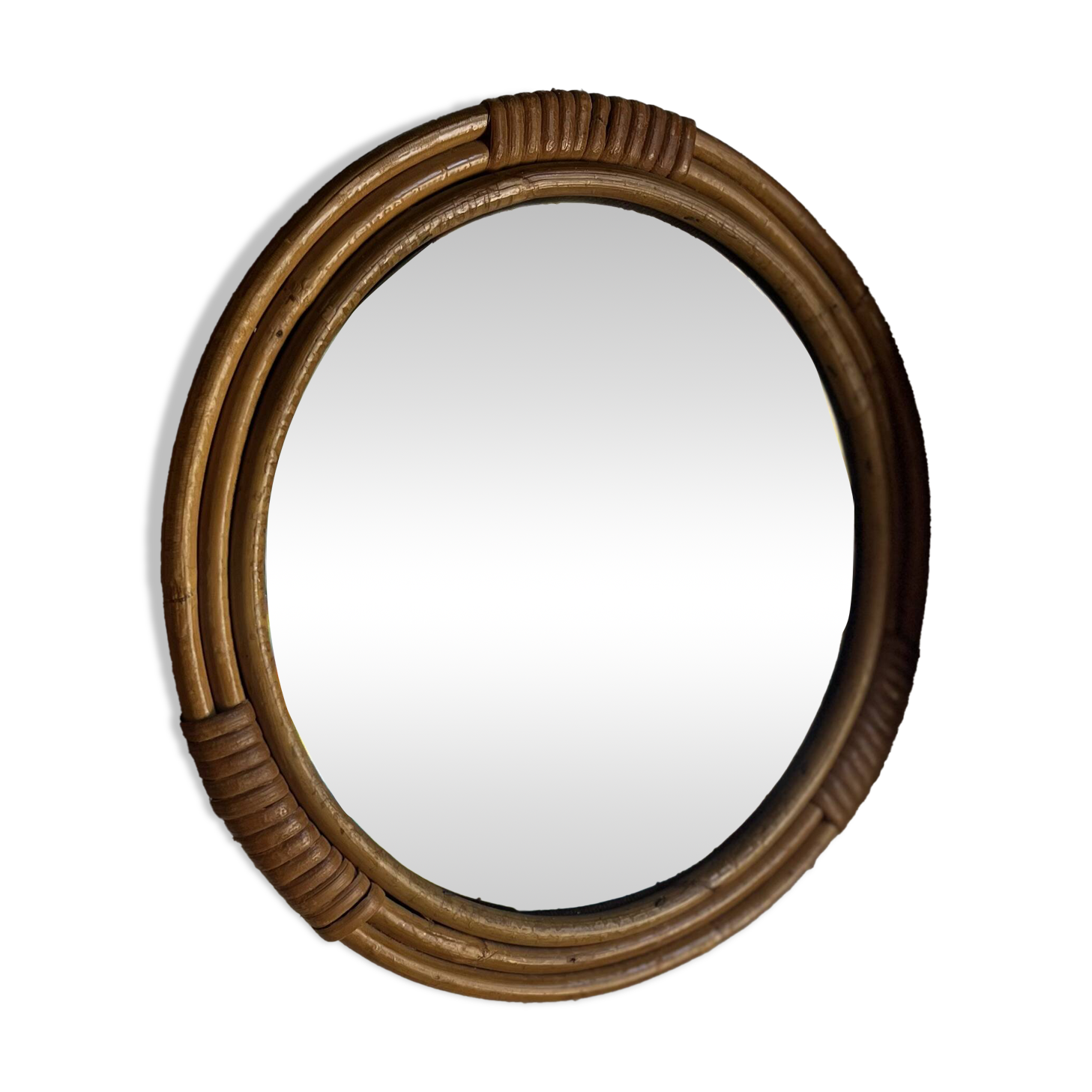 Miroir vintage en rotin