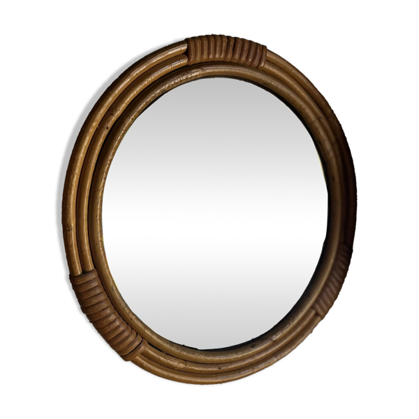 Miroir vintage en rotin — Beyit