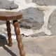 Tripod stool in turned wood