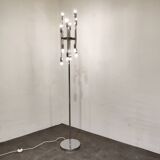 Vintage chrome 12 light floor lamp, 1970s
