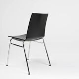 21th Century black design chair with wooden seat, Belgium