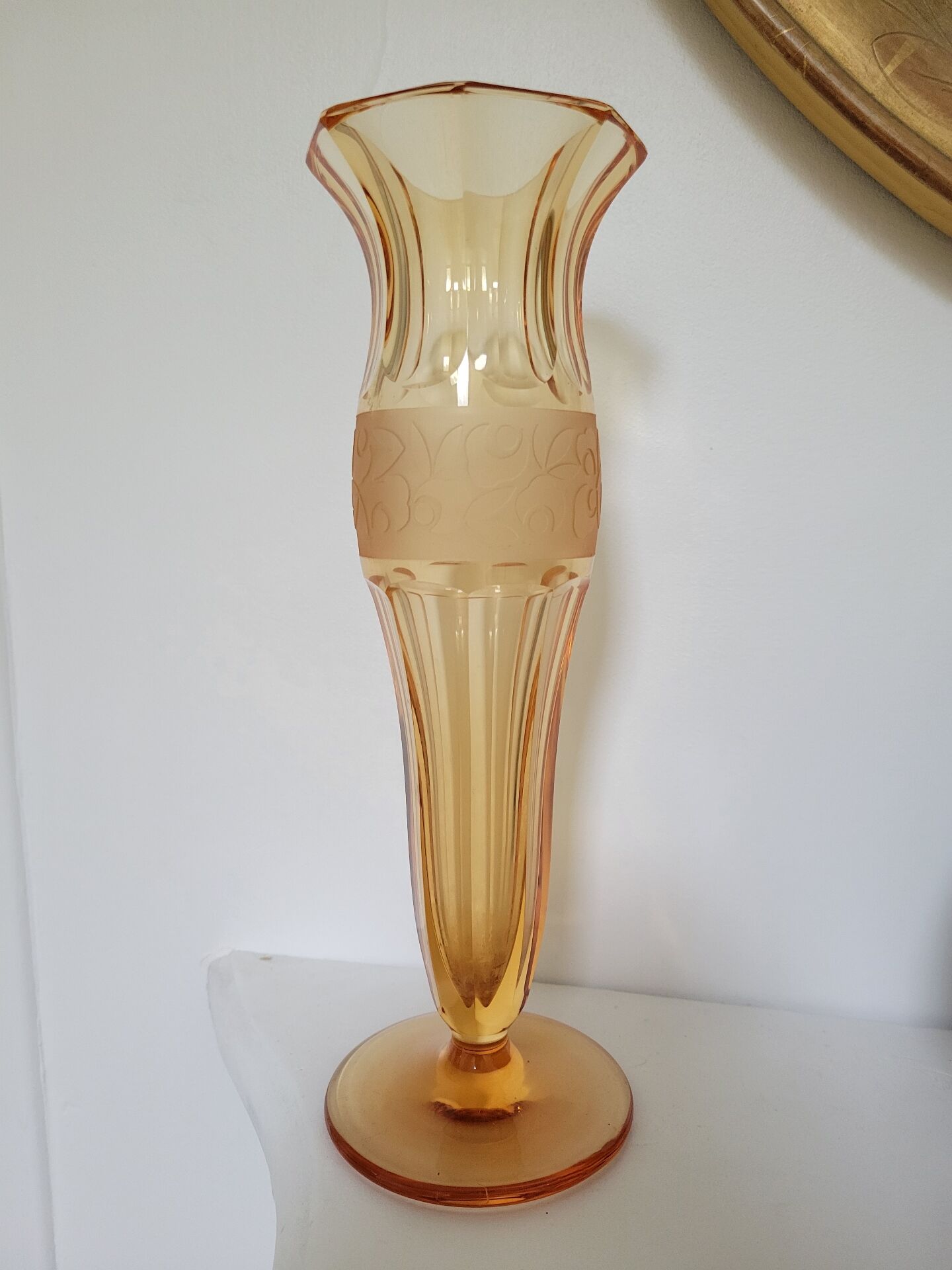 Art Nouveau cut crystal single flower vase