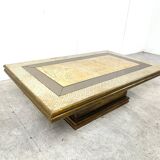 Vintage brass coffee table by Rodolfo Dubarry, 1970s