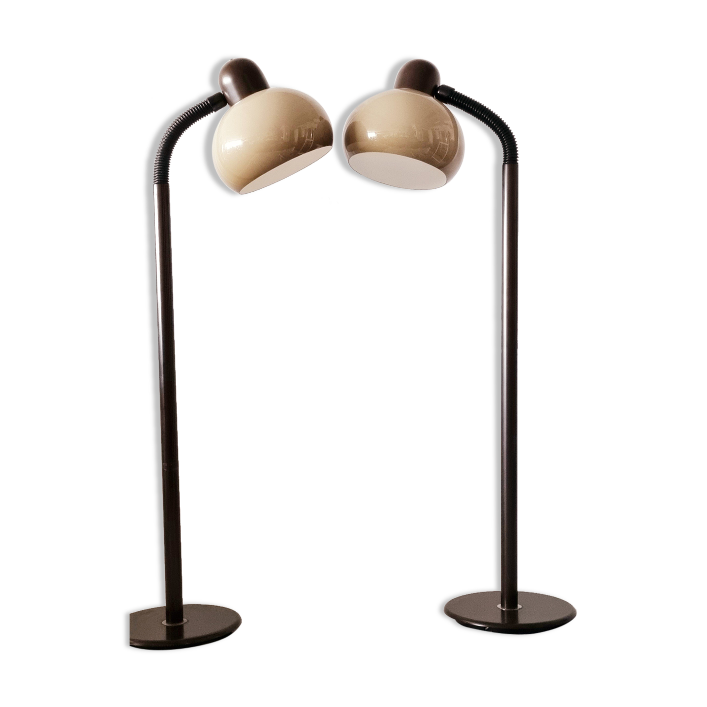 Set of 2 mushroom space Age floor lamps by HALA, 1970s