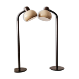Set of 2 mushroom space Age floor lamps by HALA, 1970s