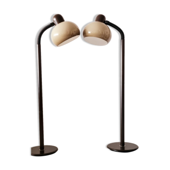 Set of 2 mushroom space Age floor lamps by HALA, 1970s