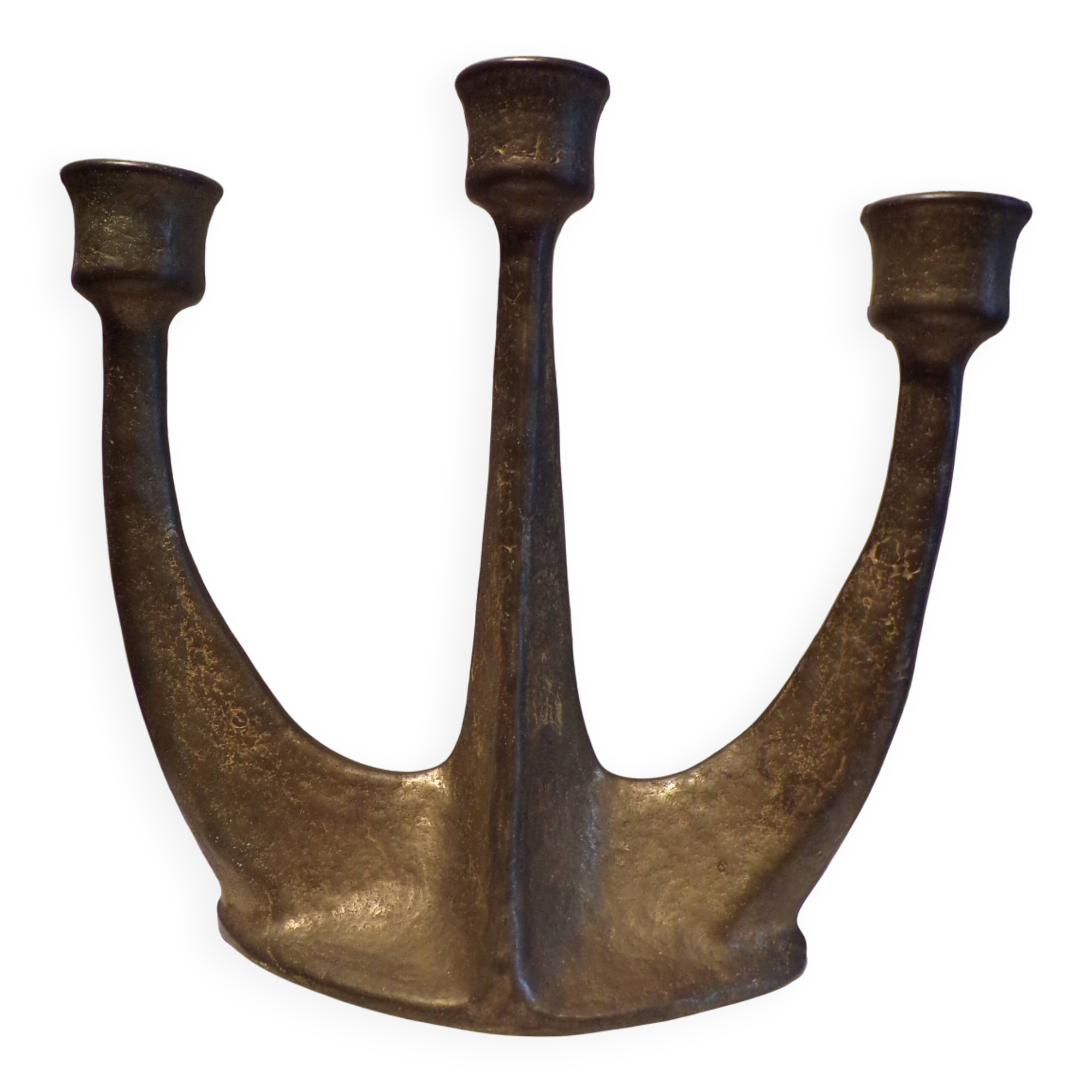 Brutalist Guild Bronze Candle Holder