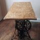 Solid wood and cast iron desk/Singer sewing machine table/entrance console/bathroom furniture