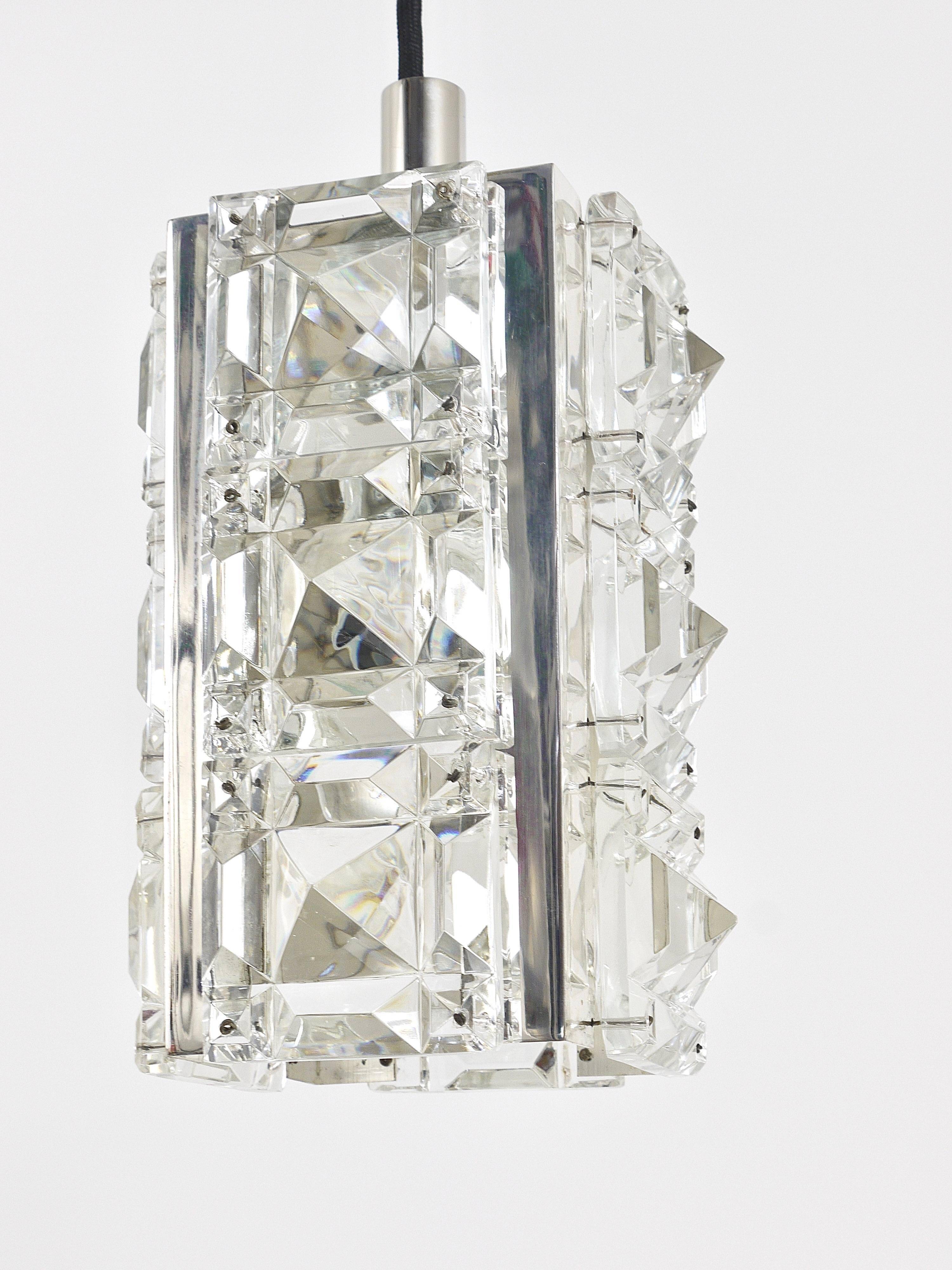 Bakalowits Vienna, up to three faceted crystal pendant lamps, Austria, 1960s