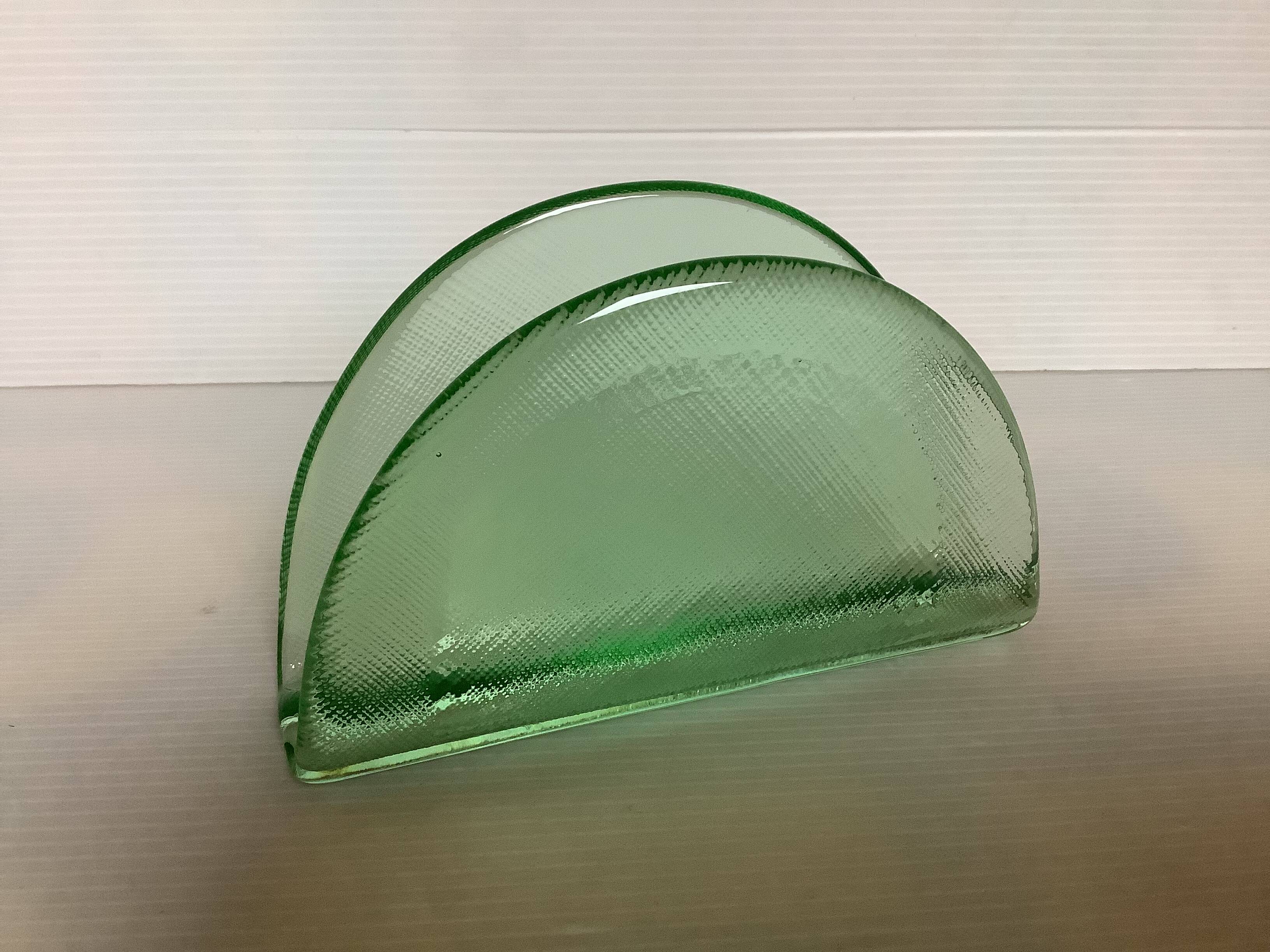 Green glass mail holder