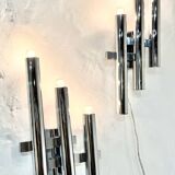 Pair of chrome wall lights by Gaetano Sciolari, 1970's