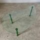 Old bean coffee table free form glass top Italian design 80s vintage