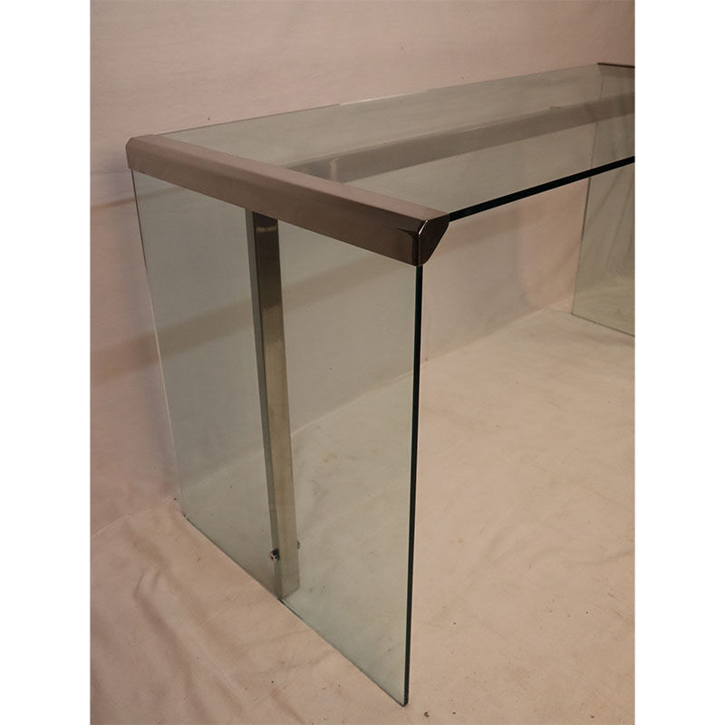 Gallotti and Radice design desk in glass and chrome 1970