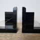 Geometric bookends in black marble and white stone – Art Deco style
