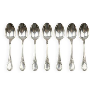Lot de 6 cuillères moka Christofle modèle Marly – métal argenté – 10 cm