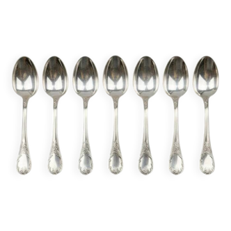 Set of 6 Christofle Marly model moka spoons – silver-plated – 10 cm