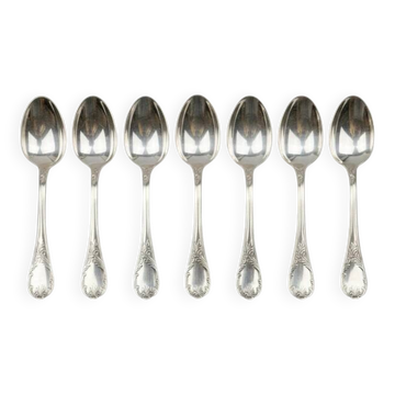 Lot de 6 cuillères moka Christofle modèle Marly – métal argenté – 10 cm