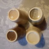 4 Japanese stoneware mugs