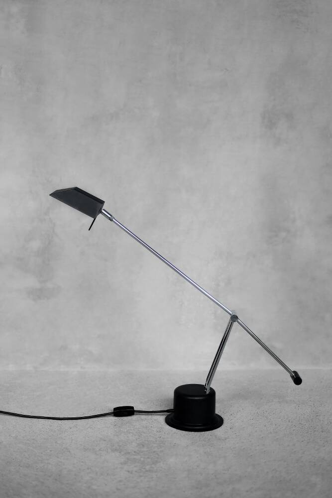 Mid-Century Modern Minimalist Black Desk Lamp by Massive, Belgium, 1980s