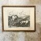 Horse engraving, 1950s, carved wooden frame with glass
