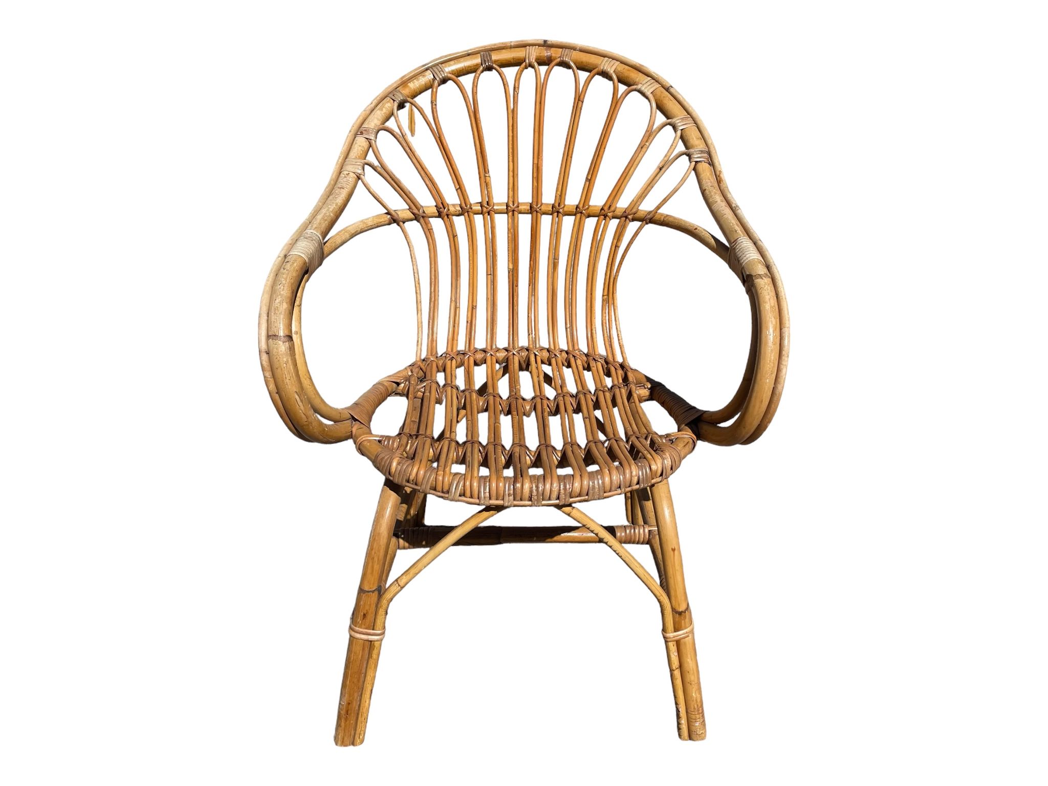 3 rattan armchairs from the 60'S