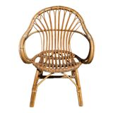 3 rattan armchairs from the 60'S