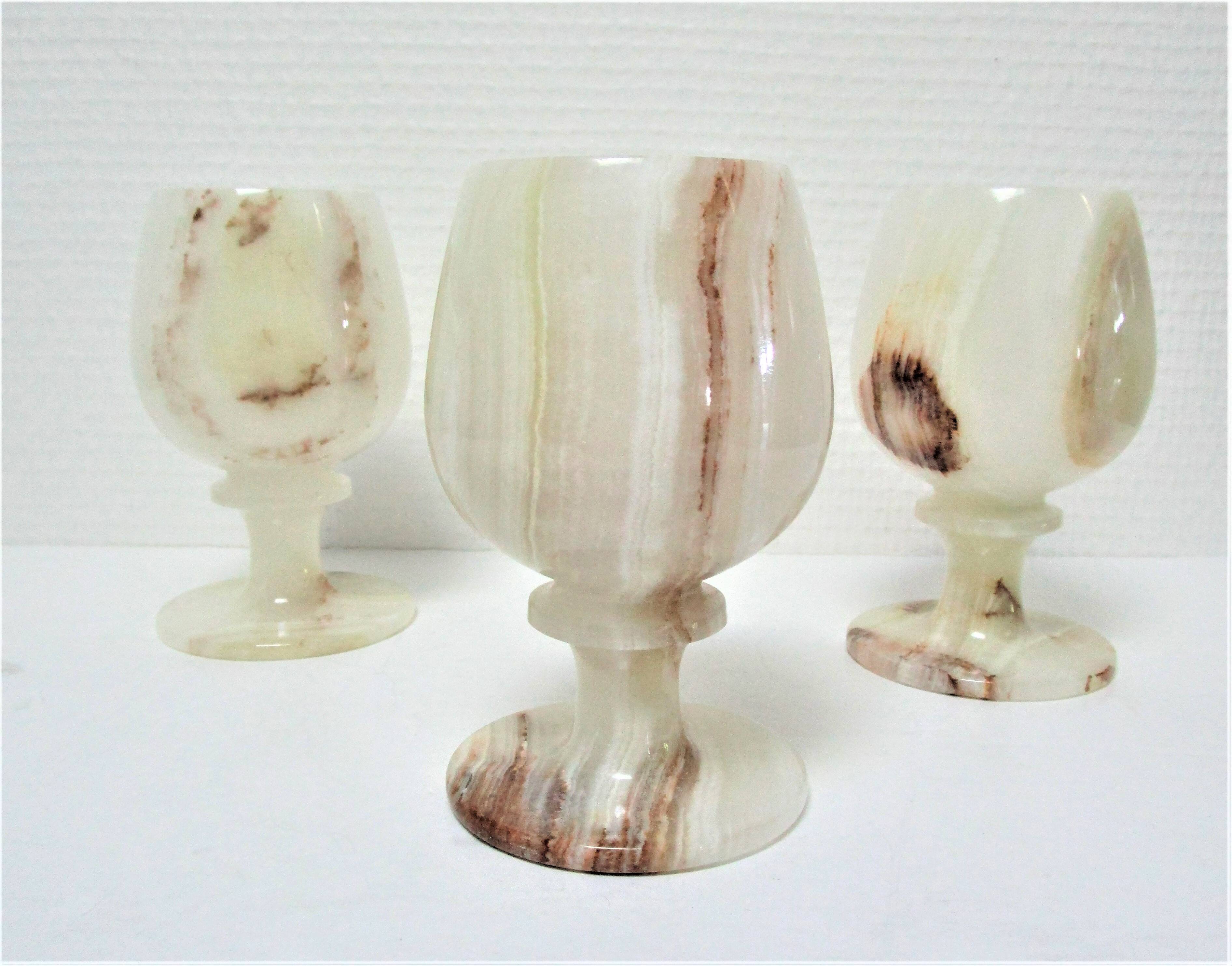 Three onyx candlesticks from the 70s