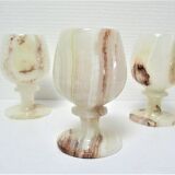 Three onyx candlesticks from the 70s