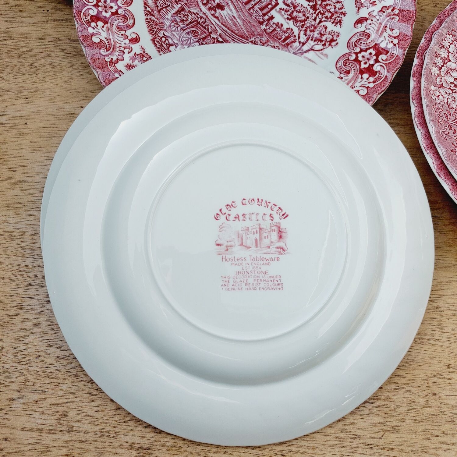 8 English Ironstone decor plates