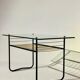 Vintage coffee table 1960 - scoubidou, black tubular metal and glass top