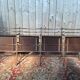 Theatre bench for 4 – Industrial style – Iron and sheet metal – Early 20th century