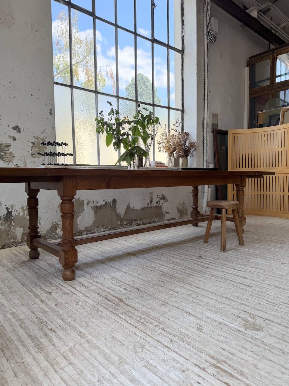 Table repas style drapière noyer 2m5/3m5 1900