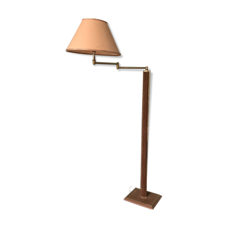 Articulated floor lamp in brass and velvet