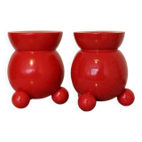 Pair of Swedish Dala Ball Candle holders