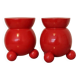 Pair of Swedish Dala Ball Candle holders